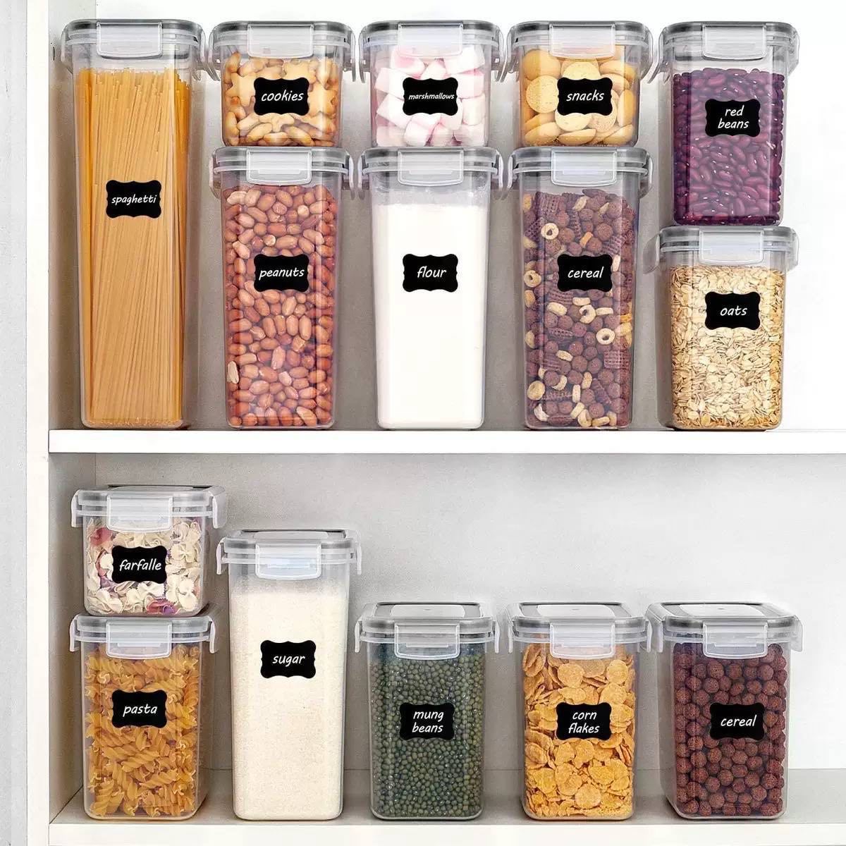 24pcs Storage Container with Label Stickers & Measuring Spoon